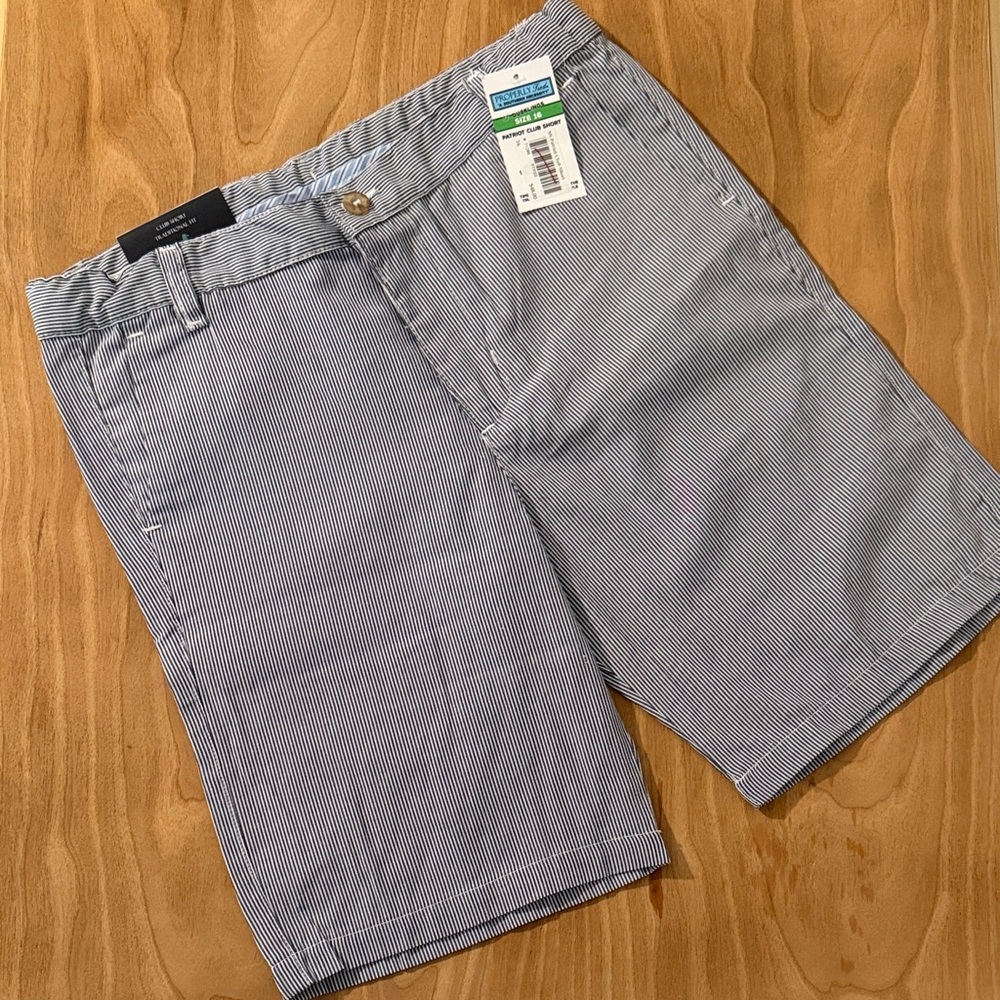 Navy Striped Boys Shorts